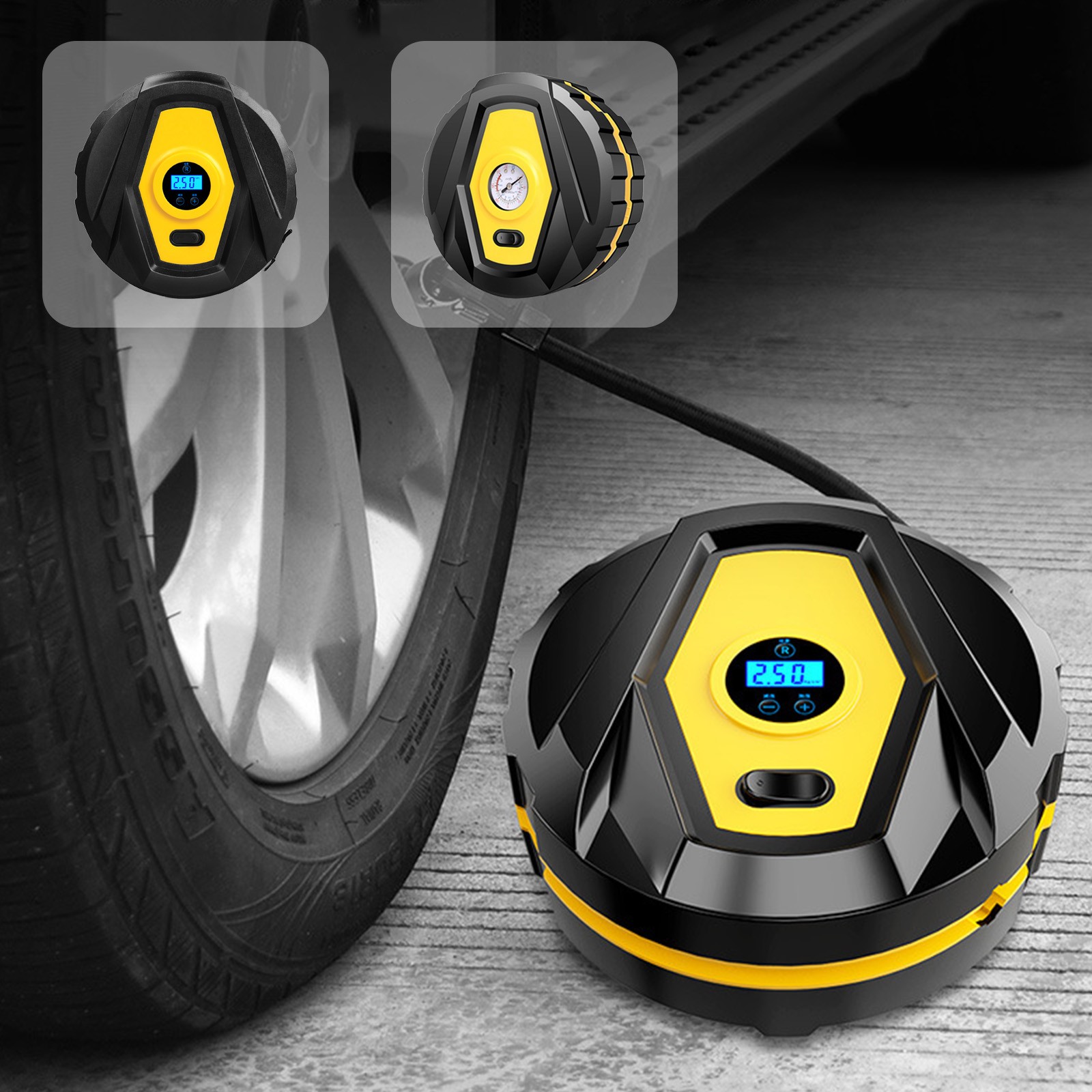 Sales Today Clearance! Car Inflatable Pump, Mini Portable Multifunctional Pump with LED Lights, 12V Digital Display, High-Power Tire Pump for Vehicles and Inflatables Deals of The Day Clearance!